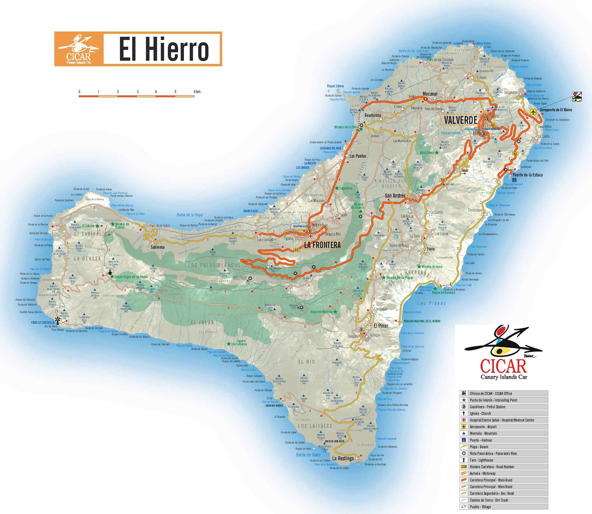 El Hierro Karte - grosse detaillierte Karte von El Hierro