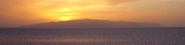 Gomera von Teneriffa aus gesehen-Sonnenuntergang