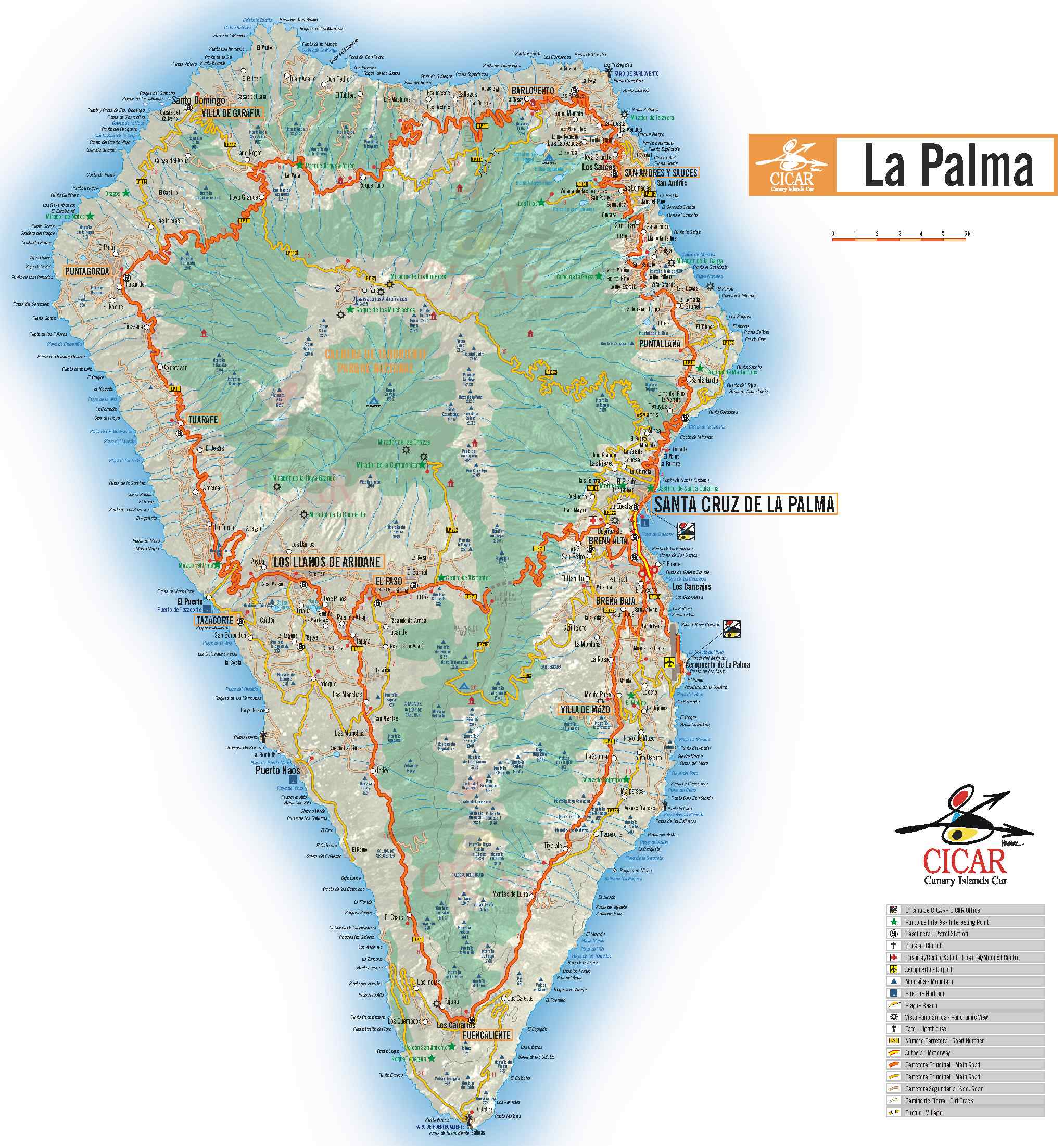 La Palma Karte - grosse Karte La Palma